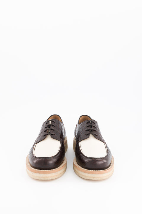 LIBBY - Leather cream/chocolate