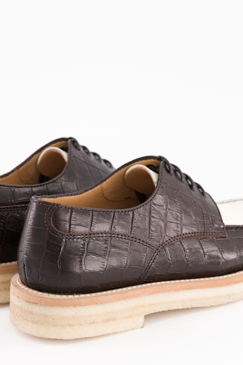 libby - derbies cuir crème-chocolat