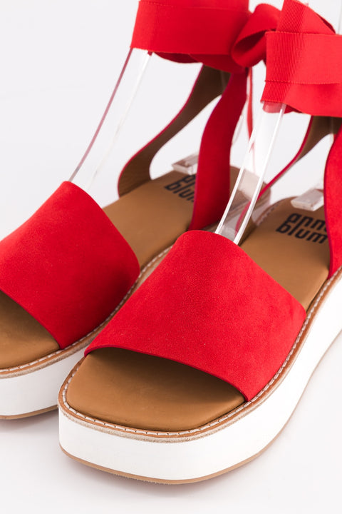 MARY - Sandal leather black with ribbon