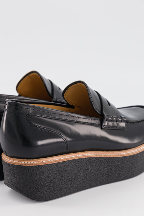 PENNIE - Black glazed leather - sole black