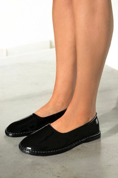 bessie - black patent leather ballerina