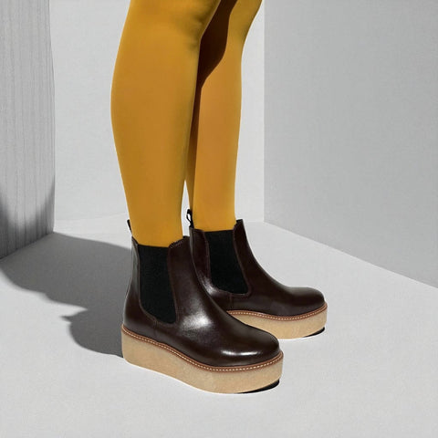 pooky - chelsea boots cuir chocolat