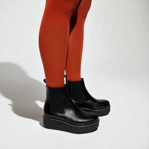 pooky - chelsea boots cuir noir / noir