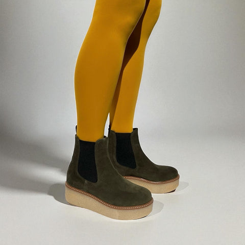 pooky - chelsea boots daim kaki