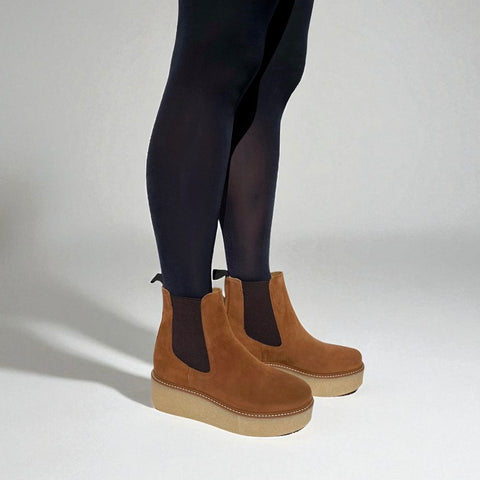 pooky - chelsea boots daim noisette