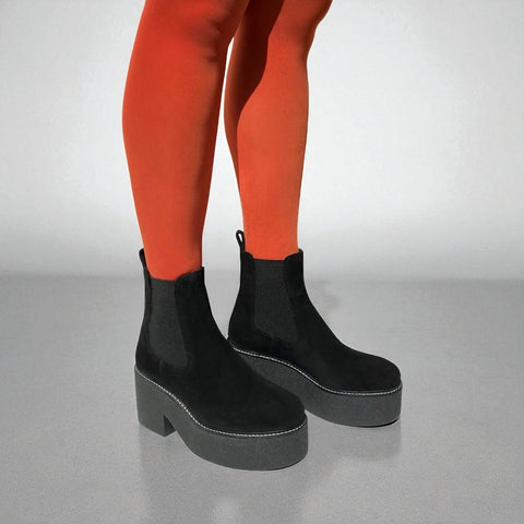 dolly - chelsea boots daim noir
