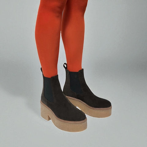 dolly - chelsea boots daim chocolat