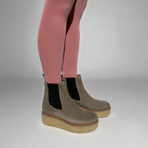 pooky - chelsea boots daim taupe