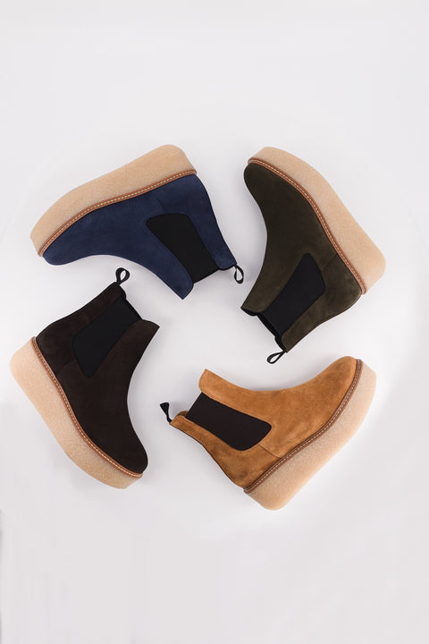 Pooky - chelsea boots daim noisette