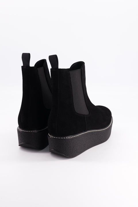 Pooky - chelsea boots daim noir / noir