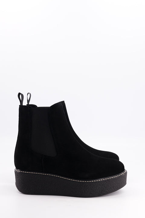 Pooky - chelsea boots daim noir / noir