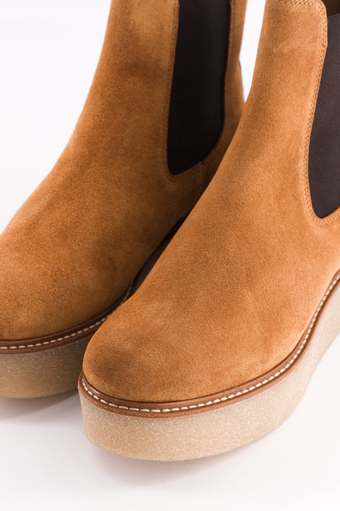 Pooky - chelsea boots daim noisette