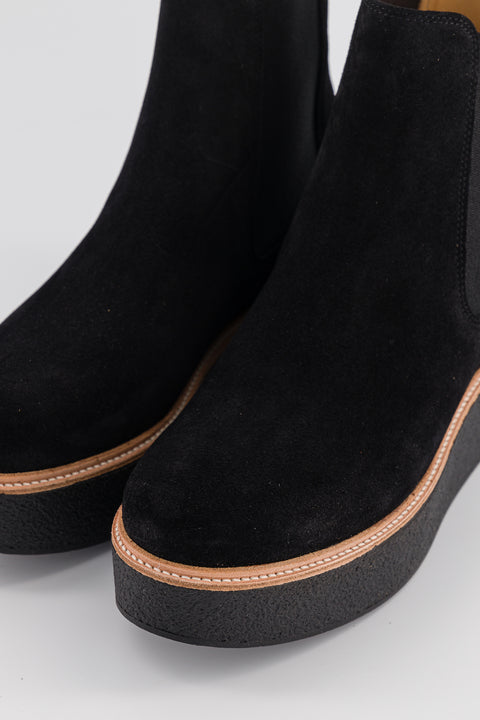 POOKY - Chelsea boots in suede black - Sole black