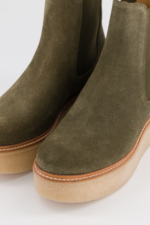 pooky - khaki suede chelsea boots - size 37 - prototype