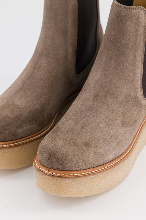 POOKY - Chelsea boots in suede taupe