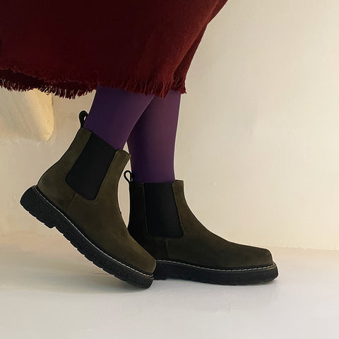 Elmet - chelsea boots daim kaki