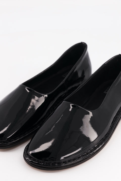 bessie - black patent leather ballerina