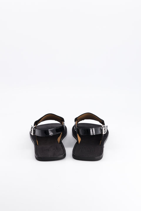CARRY - Moccasin type sandal patent leather black