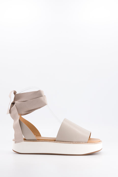 MARY - Sandal leather cement with ribbon