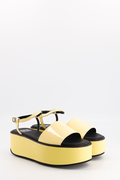 melody - black patent leather platform sandal