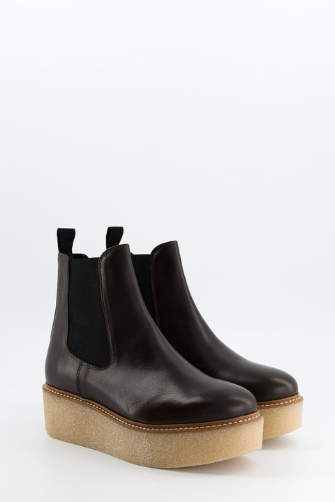 pooky - chelsea boots cuir chocolat