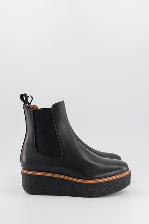 POOKY - Chelsea boots in leather black - Sole black