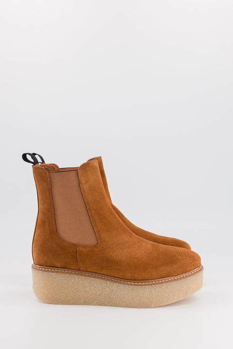 POOKY - Chelsea boots in suede gold