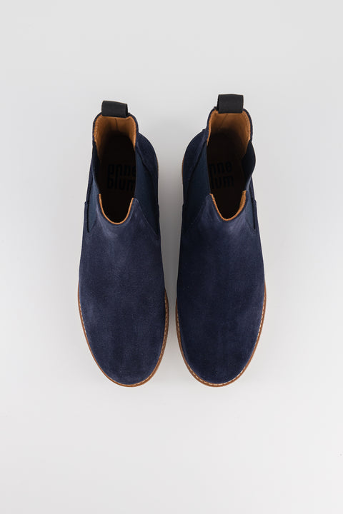 POOKY - Chelsea boots in suede navy