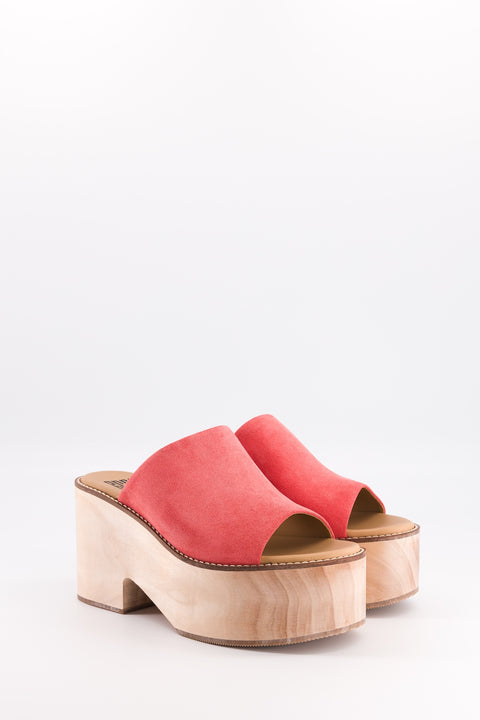 SIMONE - Mule suede poppy