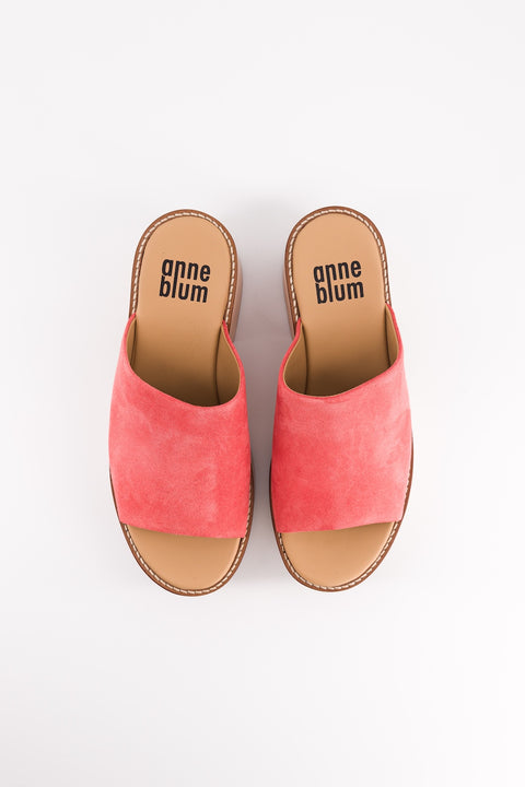 SIMONE - Mule suede poppy