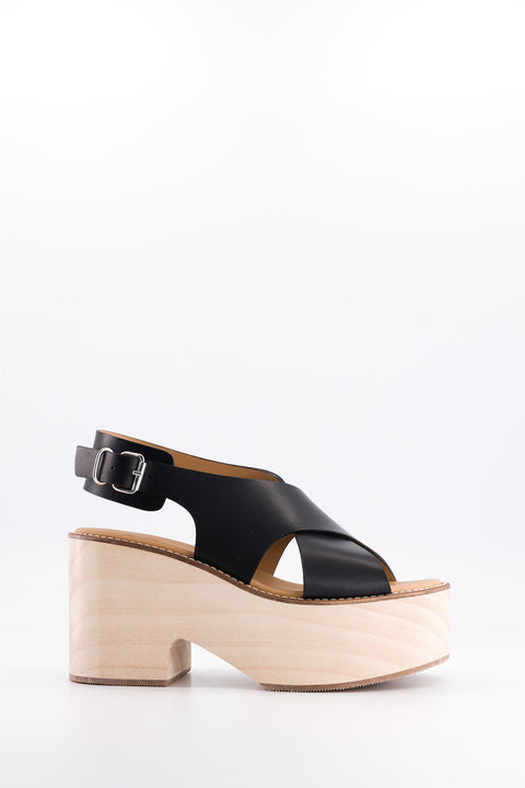 SOFIA - Cross-straps sandal leather black
