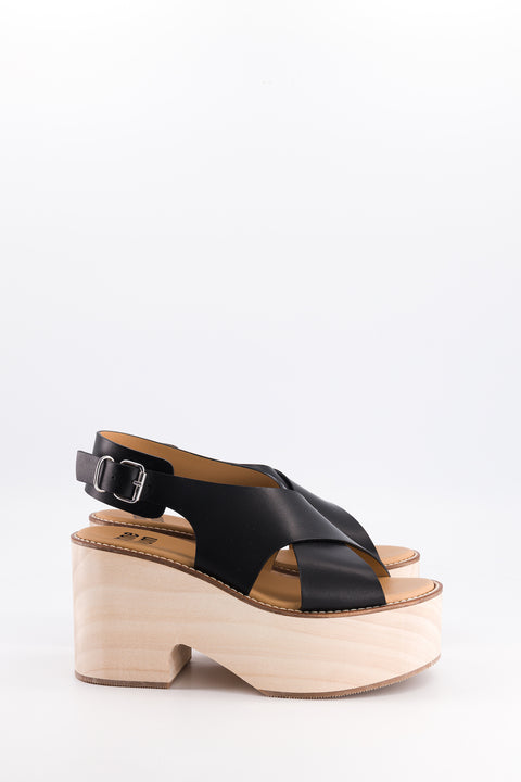 SOFIA - Cross-straps sandal leather black