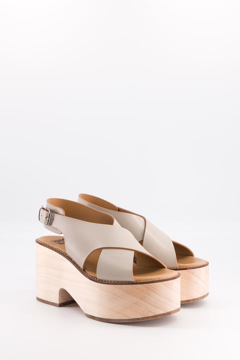 SOFIA - Sandale brides croisées cuir tisane